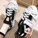 themeisles - Black Casual Daily Patchwork Frenulum Contrast Round Comfortable Out Door Shoes