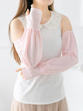 momentlover Solid Color Ice Silk Loose Sun Protection Sleevelet