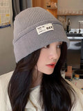 Momentlover Split-Joint Solid Color Knitted Hats