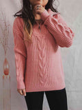 Momentlover Ribbed Half Zip Long Sleeve Sweater