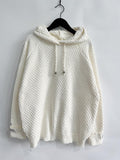 Momentlover Drawstring Long Sleeve  Hooded Sweater
