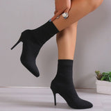 themeisles - Black Casual Patchwork Pointed Comfortable Out Door Shoes (Heel Height 3.54in)