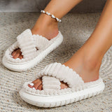 themeisles - Black Casual Patchwork Solid Color Round Comfortable Shoes