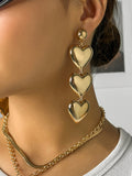 Momentlover Solid Color Heart Shape Earrings Accessories Drop Earrings