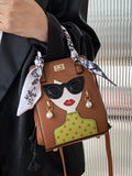 Momentlover Split-Joint Printed Figure Handbags Crossbody Bags Bags