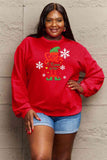 Momentlover Simply Love Full Size Graphic Round Neck Sweatshirt