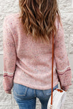 Momentlover Multicolored Pilling Detail Ribbed Trim Sweater