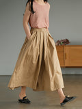 Momentlover Artistic Retro Solid Color Super Loose Wide-Leg Pants