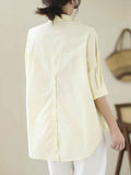 Momentlover Printed Loose Half Sleeves Lapel Blouses&shirts Tops