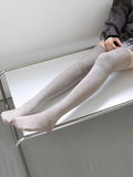 momentlover Casual Skinny Solid Color Stockings Accessories