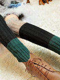 momentlover Casual Contrast Color Leg Warmers Accessories