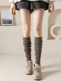 momentlover Wool Solid Color Leg Warmers Accessories