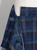 Momentlover Plaid High-Waisted Loose Irregularity Skirts Bottoms