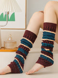 momentlover Casual Keep Warm Contrast Color Leg Warmers Accessories