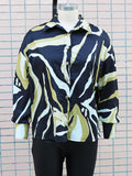 Momentlover Printed Buttoned Loose Long Sleeves Lapel Blouses&Shirts Tops
