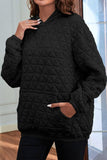 Momentlover Quilted Long Sleeve Hoodie with Pocket