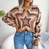 Momentlover Star Round Neck Sweater