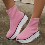 themeisles - Black Casual Patchwork Solid Color Round Comfortable Out Door Shoes