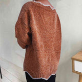 Momentlover V-Neck Drop Shoulder Long Sleeve Sweater