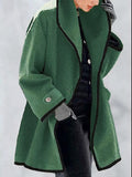 Momentlover Buttoned Long Sleeves Stand Collar Outerwear Coats