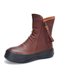 Momentlover Original Irregular Casual Zipper Booties