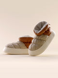 Momentlover Casual Non-Slip Keep Warm Water Velvet Proof Contrast Color Booties