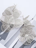 Momentlover Three-Dimensional Flower Solid Color Drop Earrings