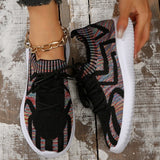 themeisles - Black Casual Sportswear Daily Patchwork Frenulum Round Comfortable Out Door Shoes