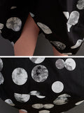 Momentlover Polka-Dot Short Sleeves Loose Lapel Midi Dresses