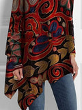Momentlover Floral Printed Loose Long Sleeves High Neck T-Shirts