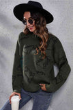 Momentlover Dinosaur Pattern Round Neck Sweater