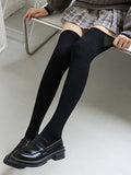 momentlover Casual Skinny Solid Color Stockings Accessories
