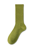 momentlover Solid Color Pleated Socks