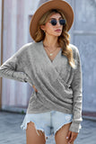 Momentlover V Neck Wrap Front Knitted Top