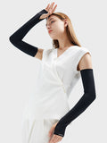 momentlover Simple Ice Silk Sun Protection Solid Color Sleevelet