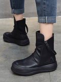 Momentlover Original Irregular Casual Zipper Booties