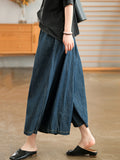 Momentlover Artistic Retro Loose Wide Legs Elasticity Jean Pants