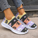 themeisles - Purple Casual Sportswear Daily Patchwork Printing Round Comfortable Out Door Shoes
