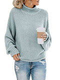Momentlover Turtleneck Dropped Shoulder Sweater