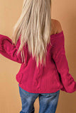 Momentlover Cable Knit V-Neck Sweater