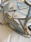 Momentlover Zipper Split-Joint Heart Shape Handbags Crossbody Bags Bags