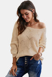 Momentlover Drop Shoulder Round Neck Sweater