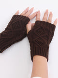momentlover Simple 9 Colors Jacquard Knitting Gloves
