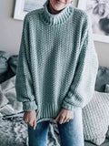 Momentlover Turtleneck Dropped Shoulder Sweater