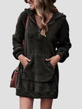 Momentlover Half Zip Dropped Shoulder Oversized Hoodie