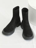 Momentlover Split-Joint Round-Toe Chunky Shoes Boots