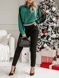 Momentlover Split-Joint Mesh Buttoned Loose Long Sleeves Lapel Blouses&Shirts Tops