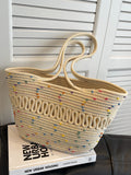 Momentlover Polka-Dot Hollow Contrast Color Handbags