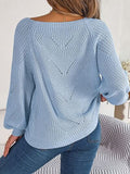 Momentlover Openwork Buttoned Square Neck Sweater