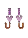 Momentlover Heart Shape Geometric Drop Earrings